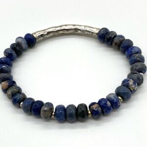 Chico's Deep Bluish purple and Silver Beaded Bracelet